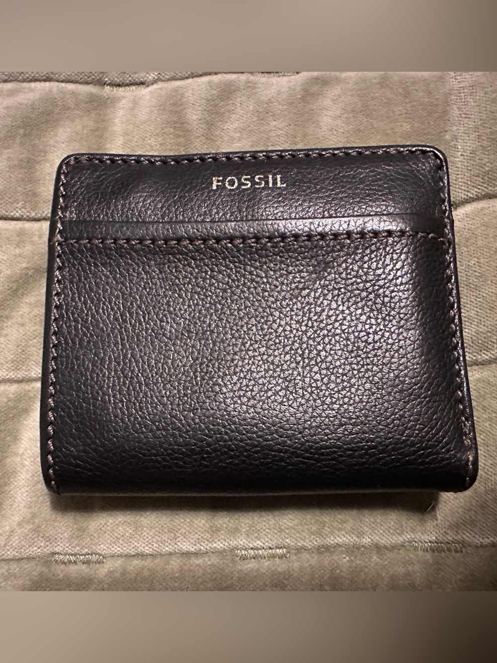 Fossil Black Pebbled Leather Card Holder
